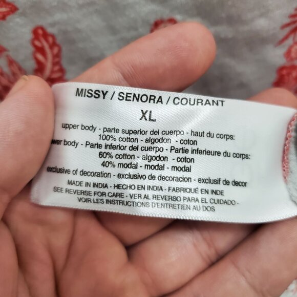 Vintage America Women's Beige Red Mixed Media Print Embroidered Boho Tank Sz XL - Picture 6 of 8